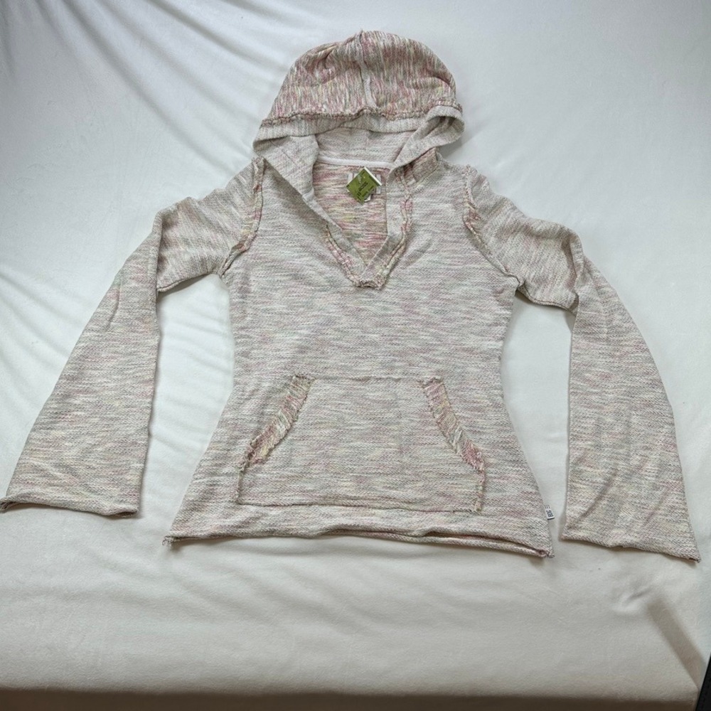 BDG Urban Outfitters‎ Bell Sleeve Hooded Pullover Sweater Pink Multi Color S-P